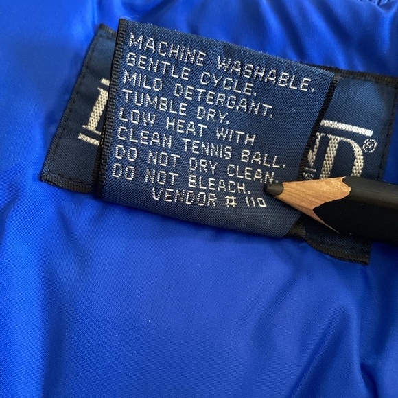 NEW Land`s End Mens Vest Large Goose Down Puffer Quilted Bright Blue Zip Closure - Picture 7 of 7